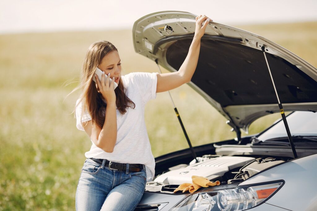A person calling for emergency towing assistance — emergency towing Las Vegas