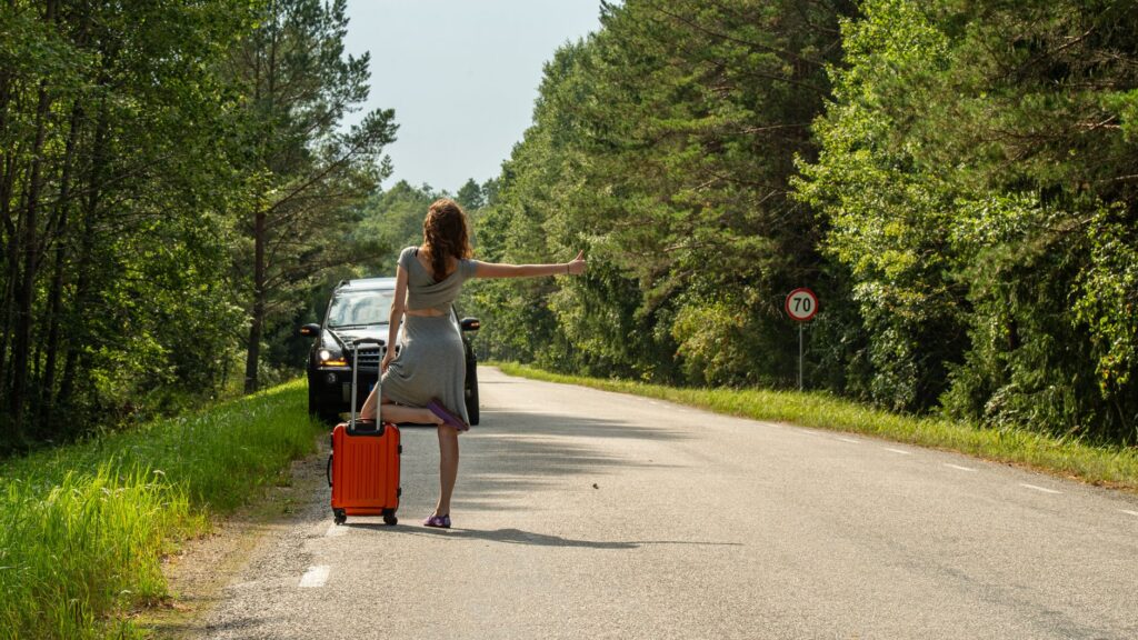 A roadside view showcasing a safe location to wait while stranded. — waiting for tow truck safety